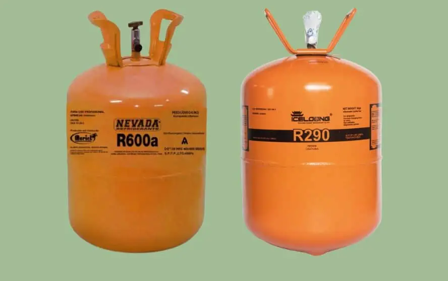 Refrigerante R290 y R600 en bombona