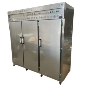 congelador vertical industrial de 3 puertas solidas en acero