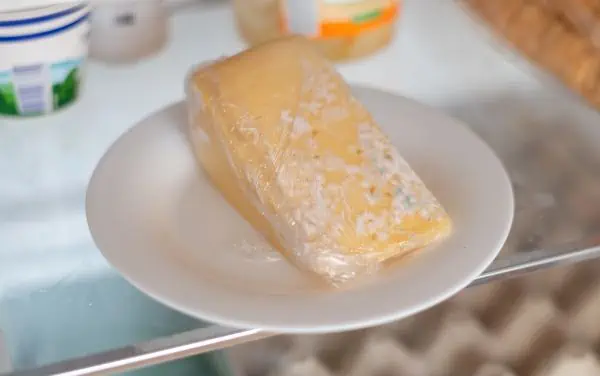 queso mohoso en una nevera
